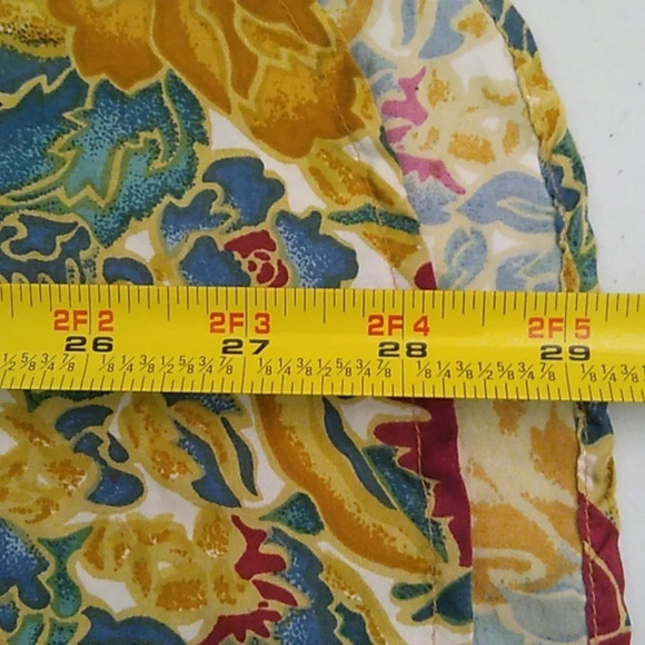 DETAILS EXPRESS JEWEL TONED, 100% SILK, FLORAL BOHO BLOUSE - Picture 6 of 7